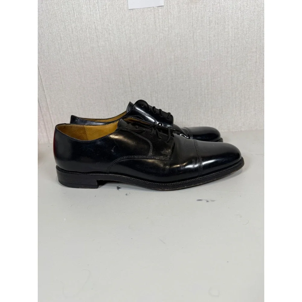 COLE HAAN Mans Black‎ Oxford Dress Cap Toe Shoes 9.5B black leather